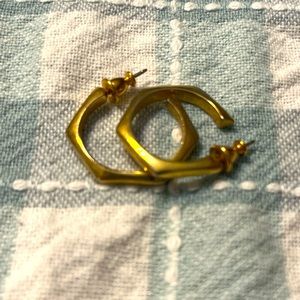 Gold toned geometric earrings